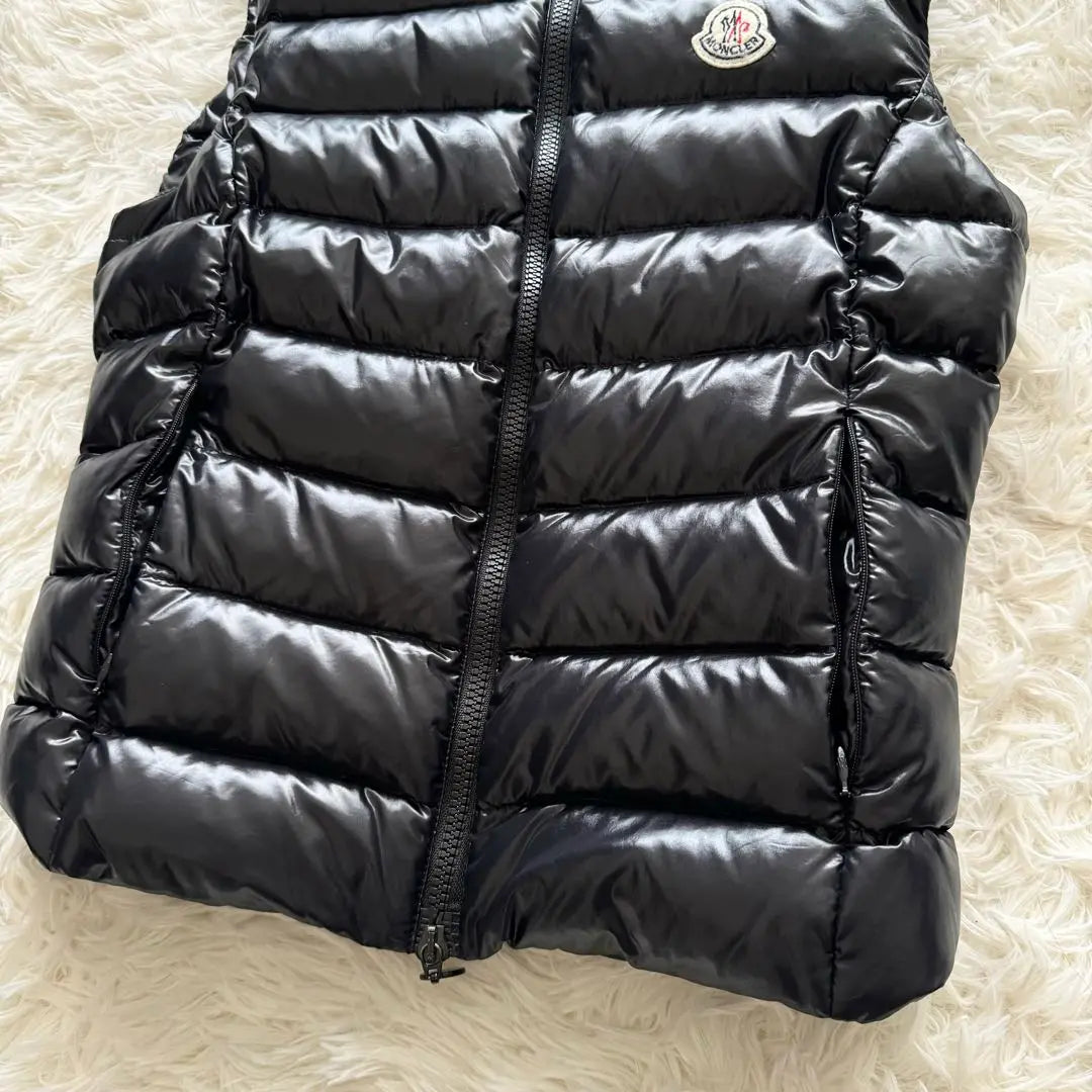 [Moncler] Chaleco de plumas GHANY GILET Negro 0 Recubrimiento de logotipo