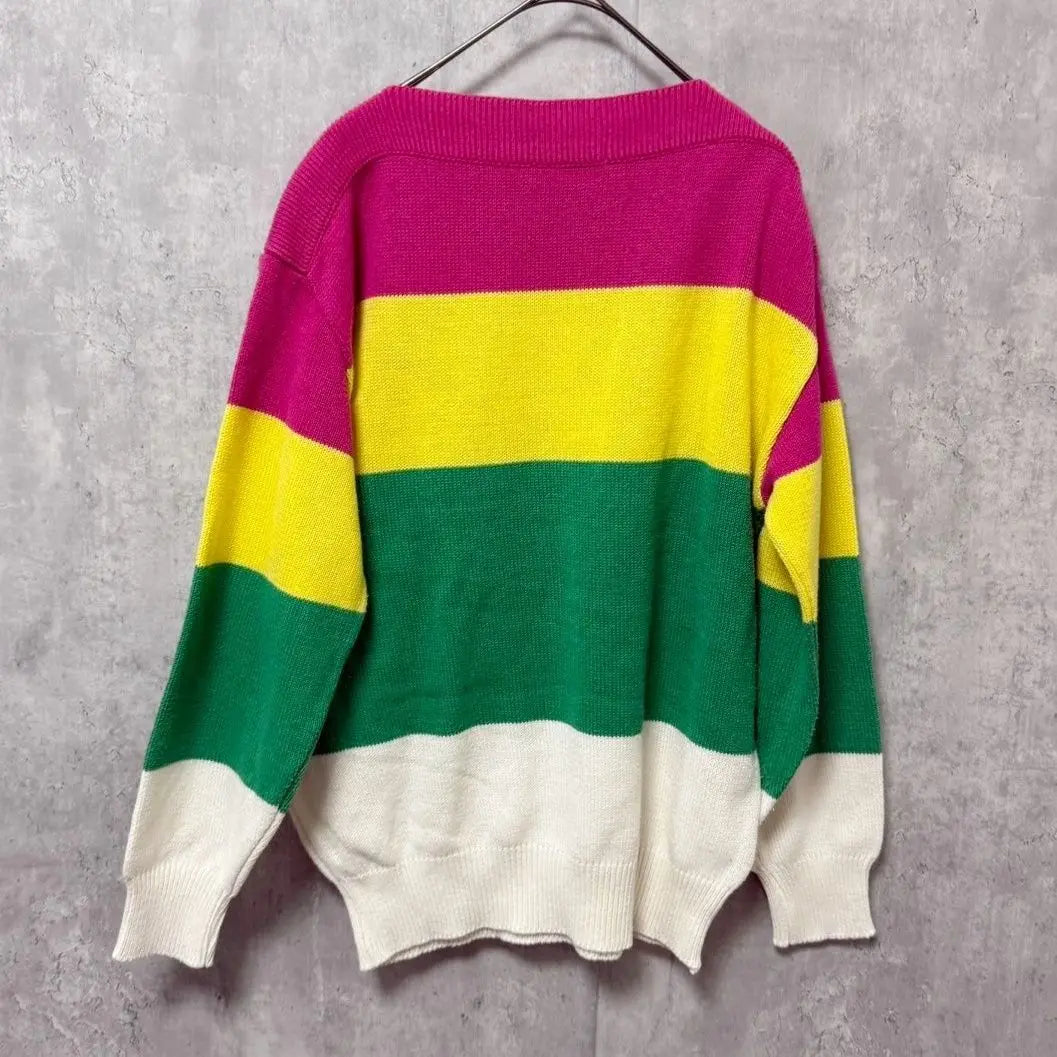 ☆【90's・Showa Retro】carroll vintage knit embroidery moon anchor