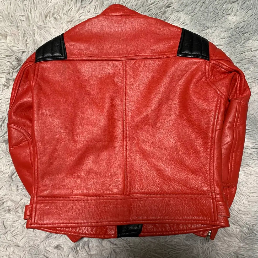 KUSHITANI Leather Jacket Single Rider Genuine Leather