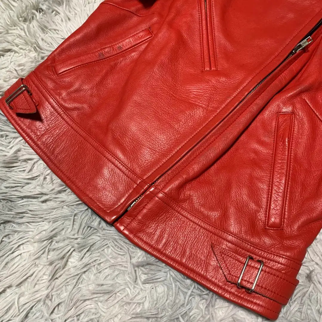 KUSHITANI Leather Jacket Single Rider Genuine Leather