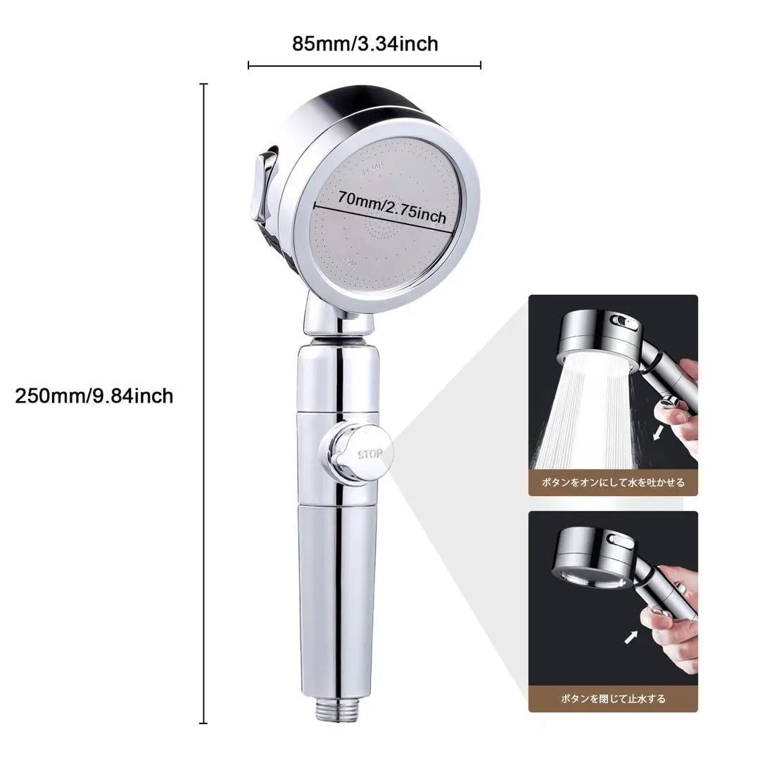 ⭐️Immediate purchase OK❣️Shower head Pressure booster 3-stage mode Water pressure adjustment 360° rotation