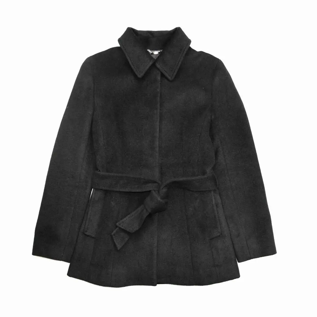 [Good condition] INED Japan-made Virgin Wool Waist Mark Trench Coat M Black