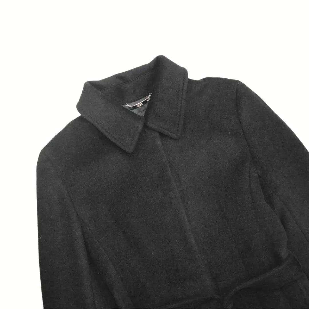 [Good condition] INED Japan-made Virgin Wool Waist Mark Trench Coat M Black