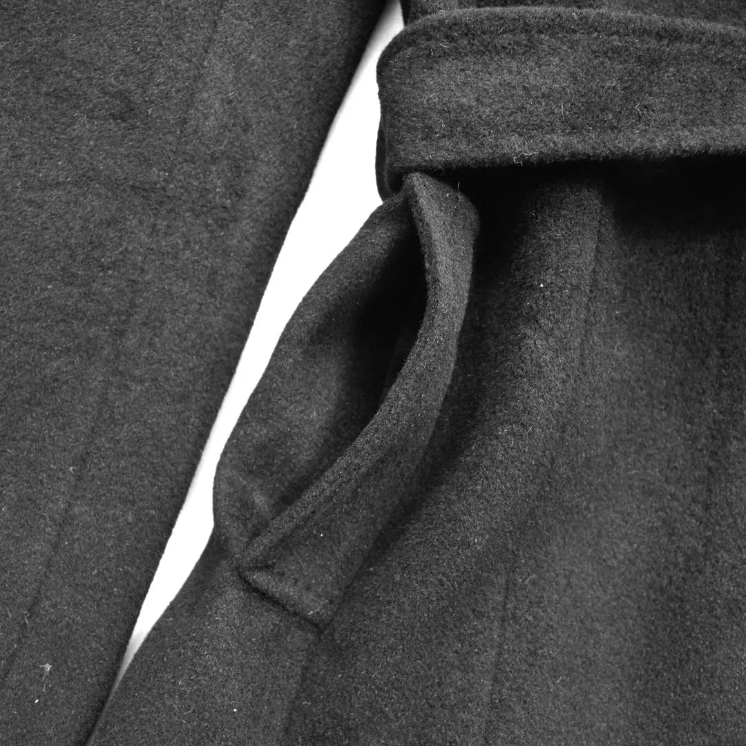 [Good condition] INED Japan-made Virgin Wool Waist Mark Trench Coat M Black