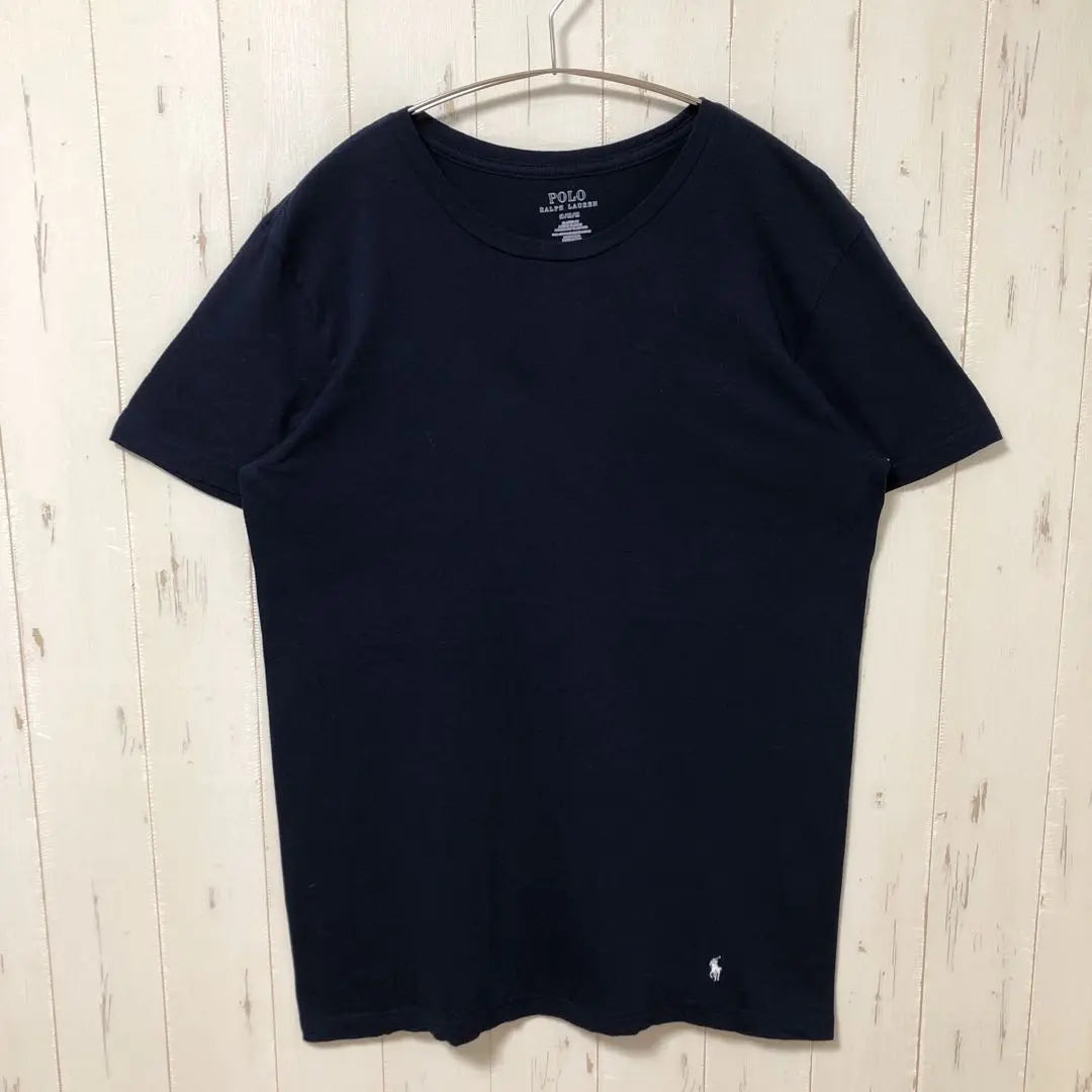 Polo Ralph Lauren Navy T -shirt M embroidery Pony Point Logo used clothes