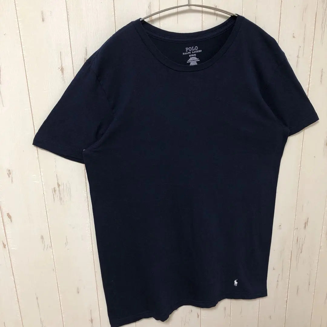 Polo Ralph Lauren Navy T -shirt M embroidery Pony Point Logo used clothes