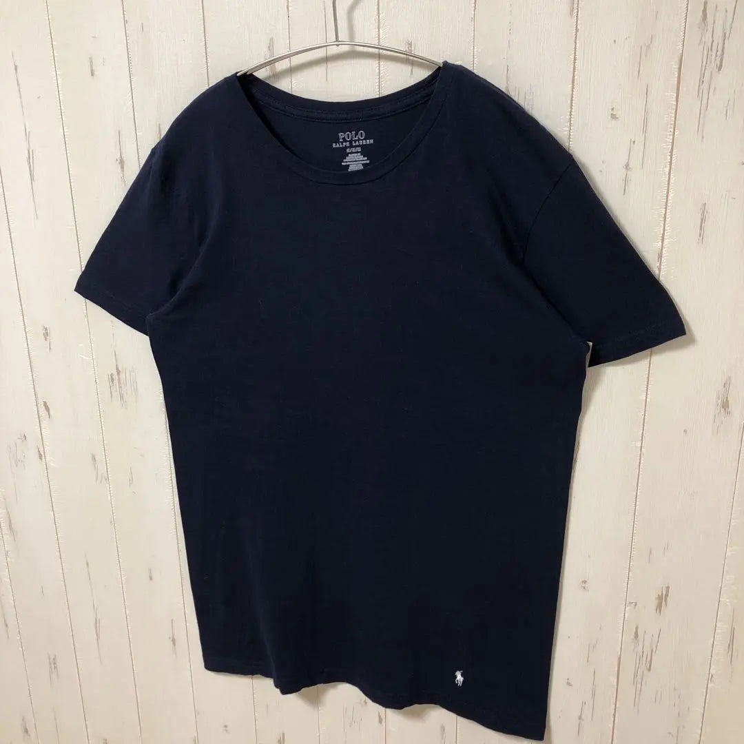 Polo Ralph Lauren Navy T -shirt M embroidery Pony Point Logo used clothes