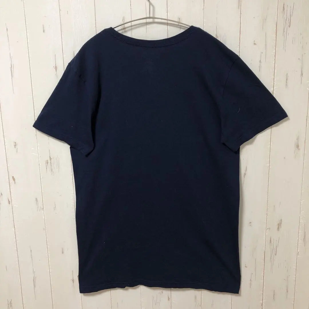 Polo Ralph Lauren Navy T -shirt M embroidery Pony Point Logo used clothes