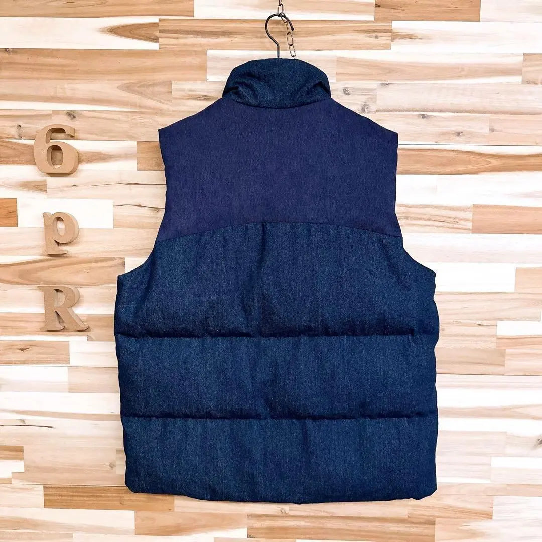 Rare/Discontinued [Double Tee] WTW Denim Switching Down Vest L Navy