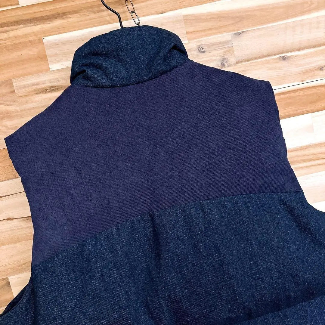 Rare/Discontinued [Double Tee] WTW Denim Switching Down Vest L Navy