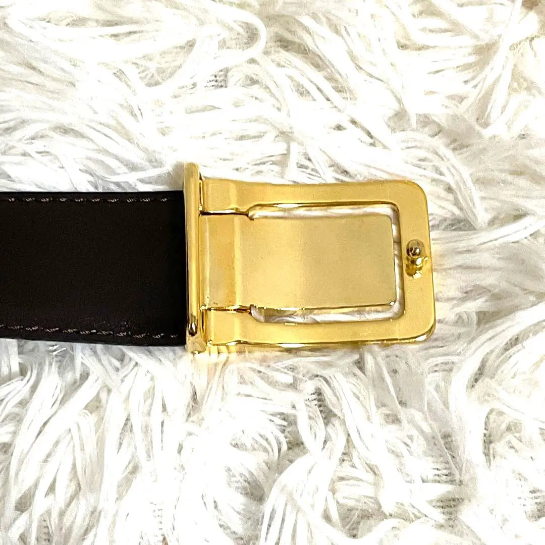 #264 Burberrys Narrow Belt Leather Gold Men's