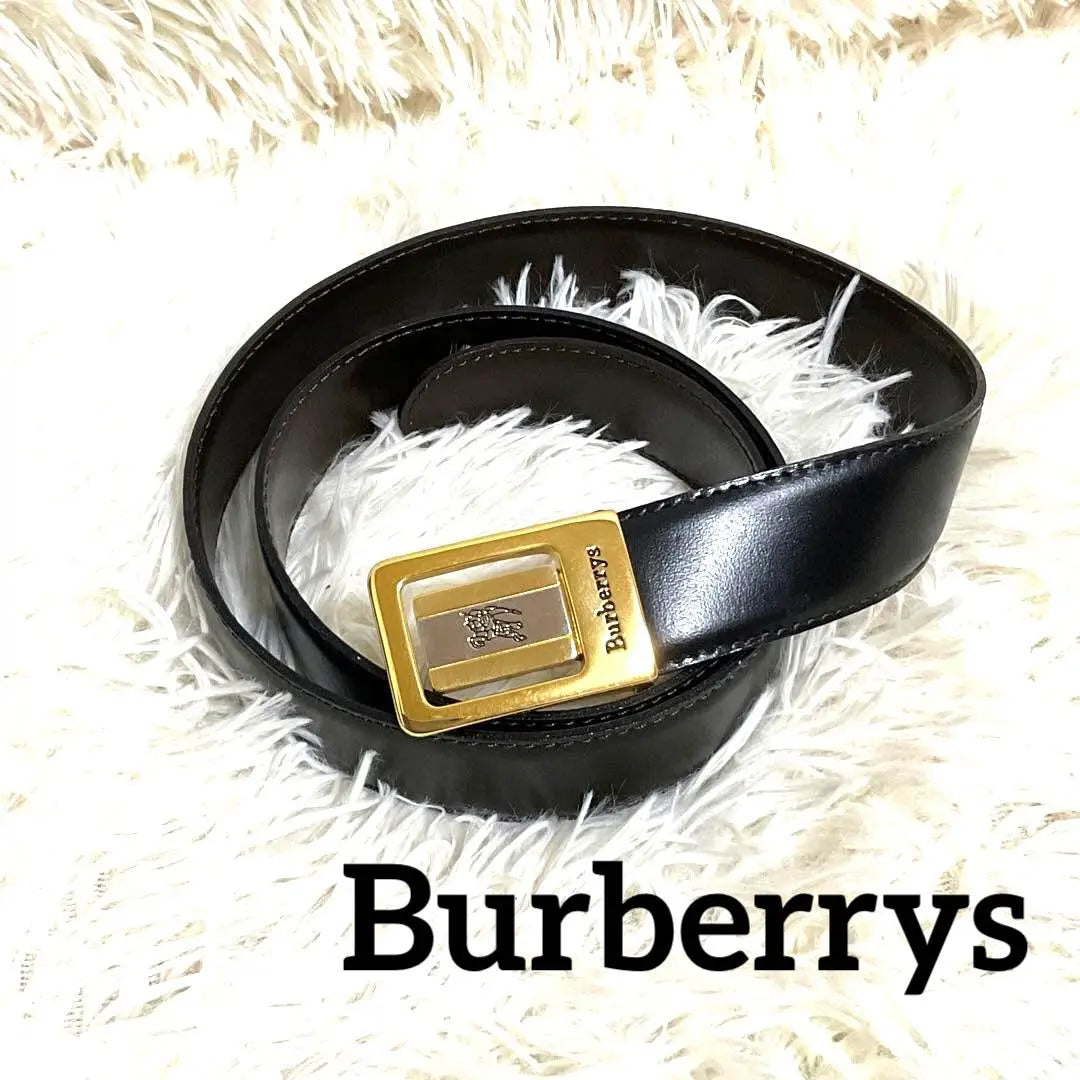 #264 Burberrys Narrow Belt Leather Gold Men's