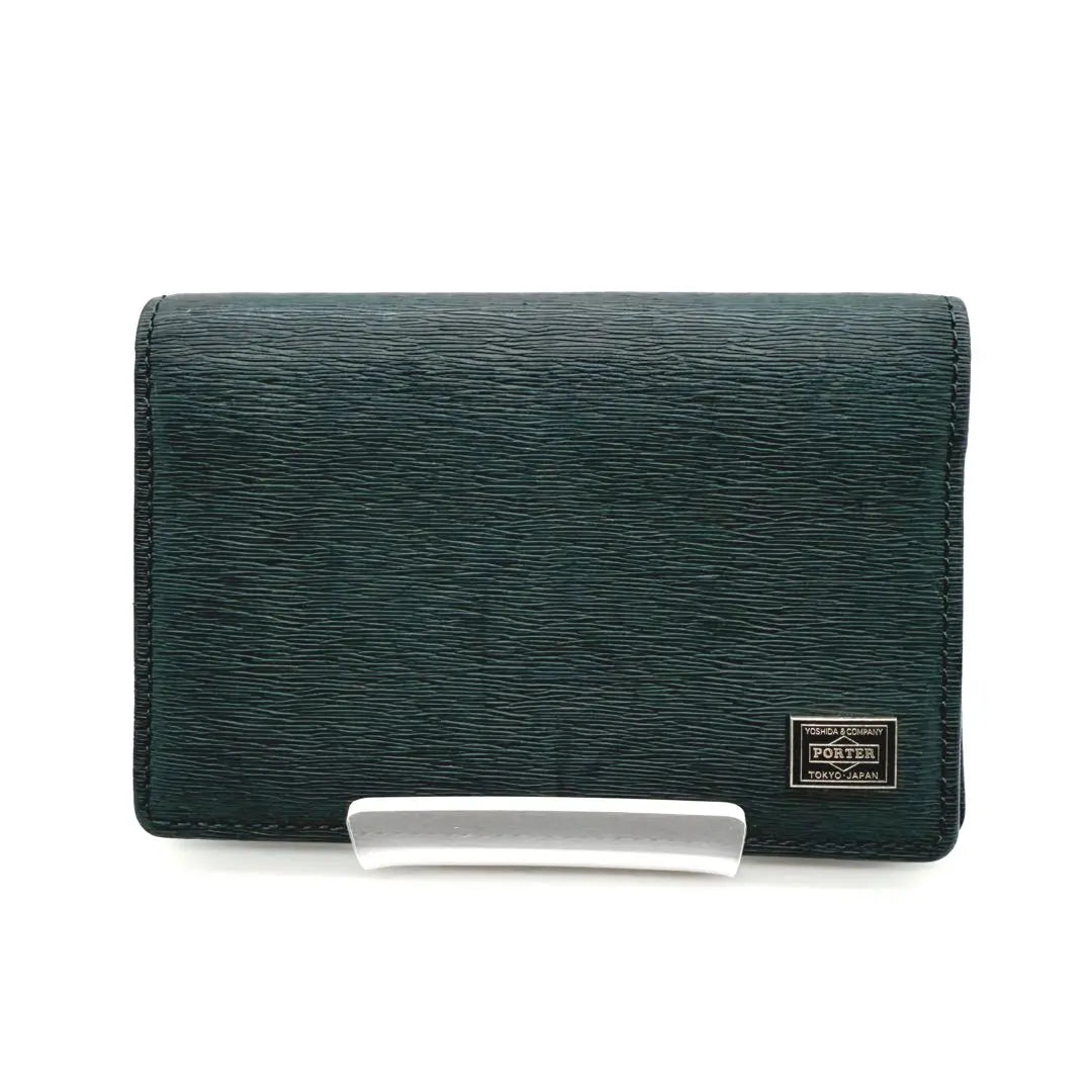 [Good condition] Porter Current Business Card Holder Card Case Navy Leather