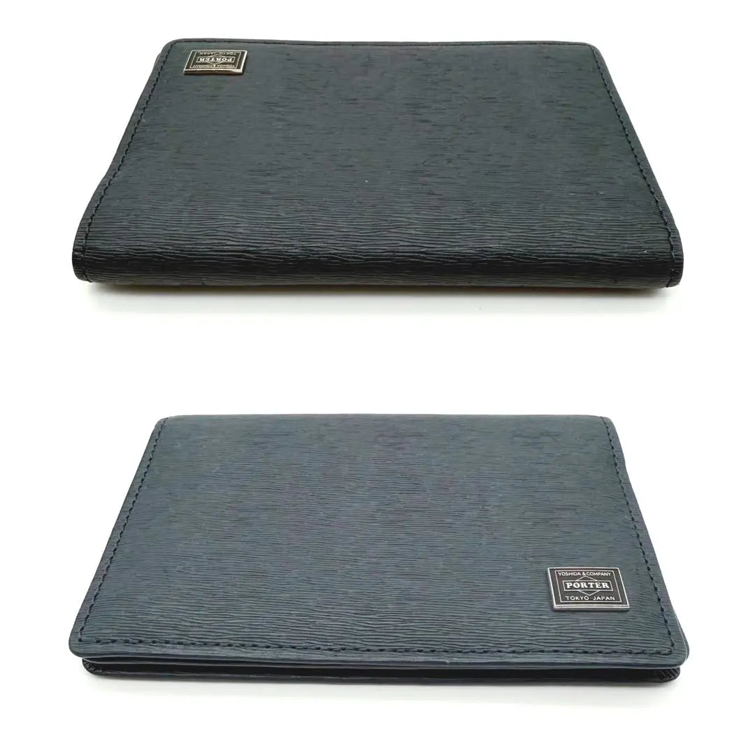 [Good condition] Porter Current Business Card Holder Card Case Navy Leather