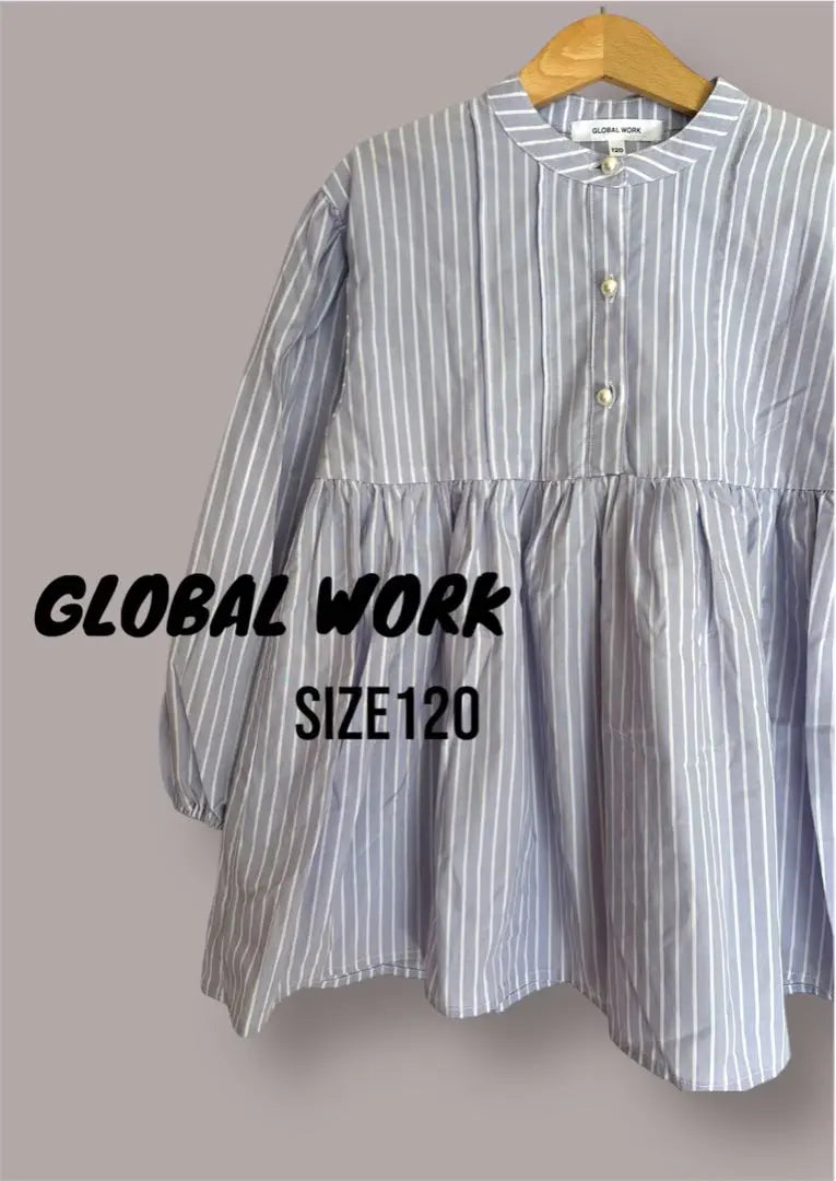 [Defective] GLOBAL WORK striped long sleeve blouse