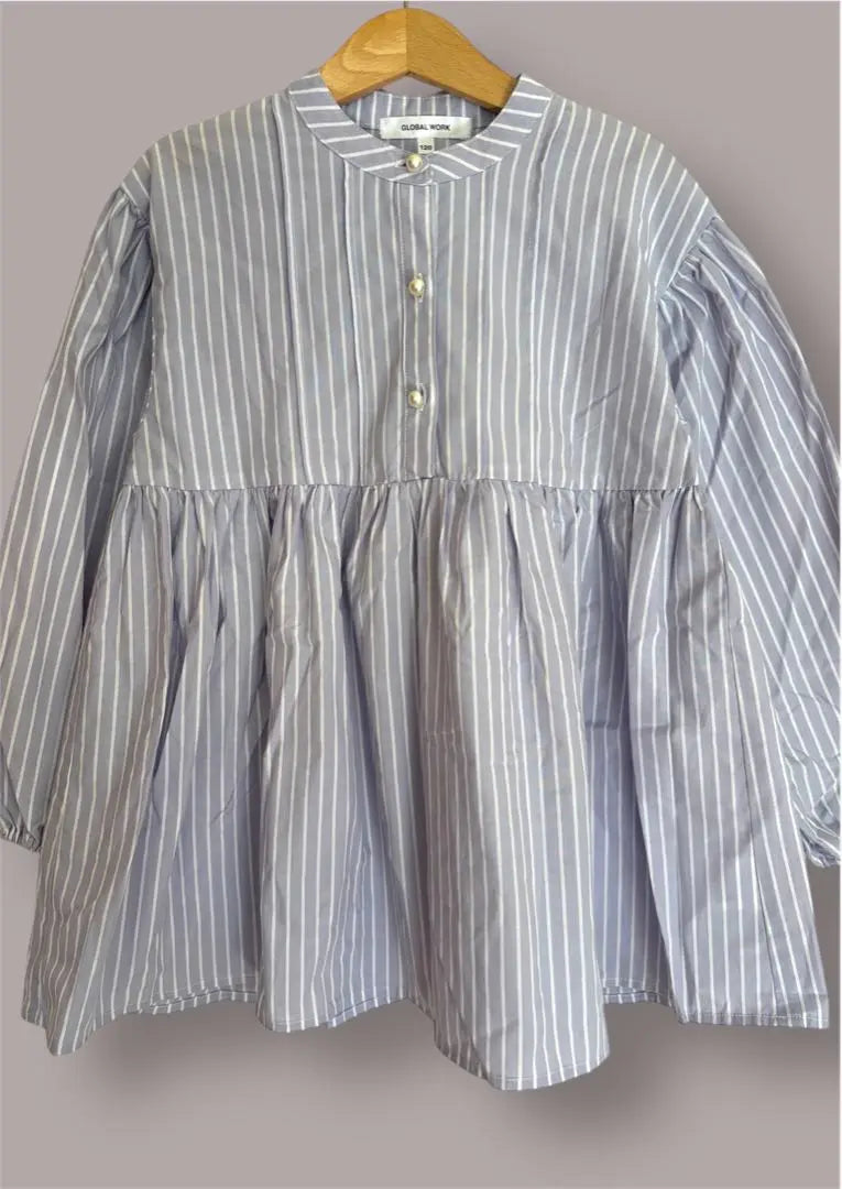 [Defective] GLOBAL WORK striped long sleeve blouse