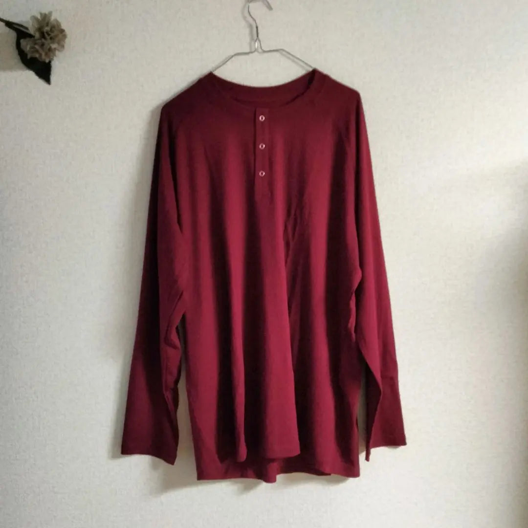 ✨ Brand new and unused✨ Rib cut and sew size XL Men's Long Sleeve T-shirt Bordeaux