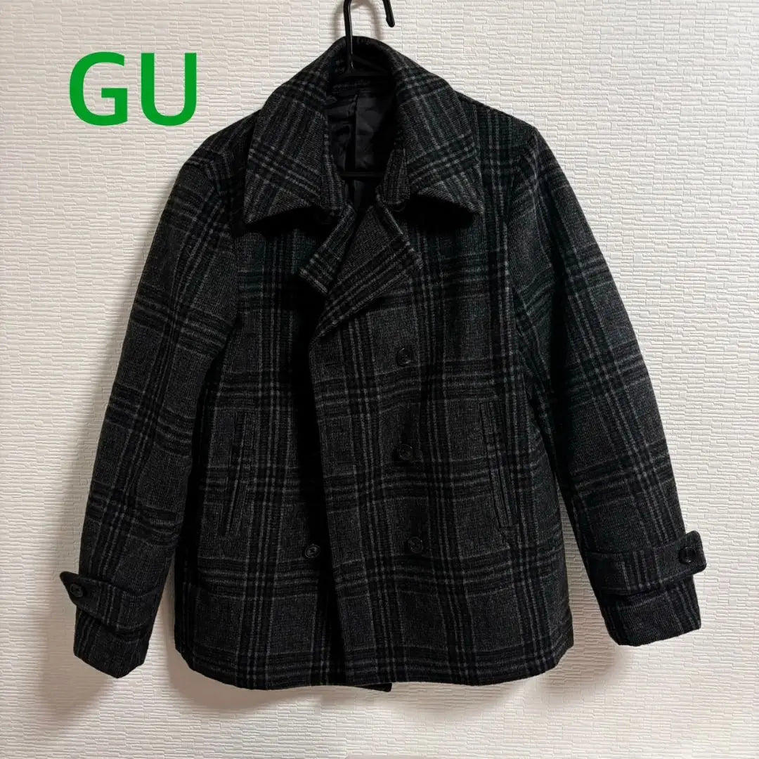 [Nuevo] GU Peacoat Patrón de cuadros Negro y gris Talla M