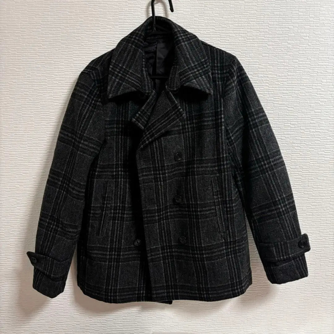 [New] GU Peacoat Check Pattern Black & Gray Size M