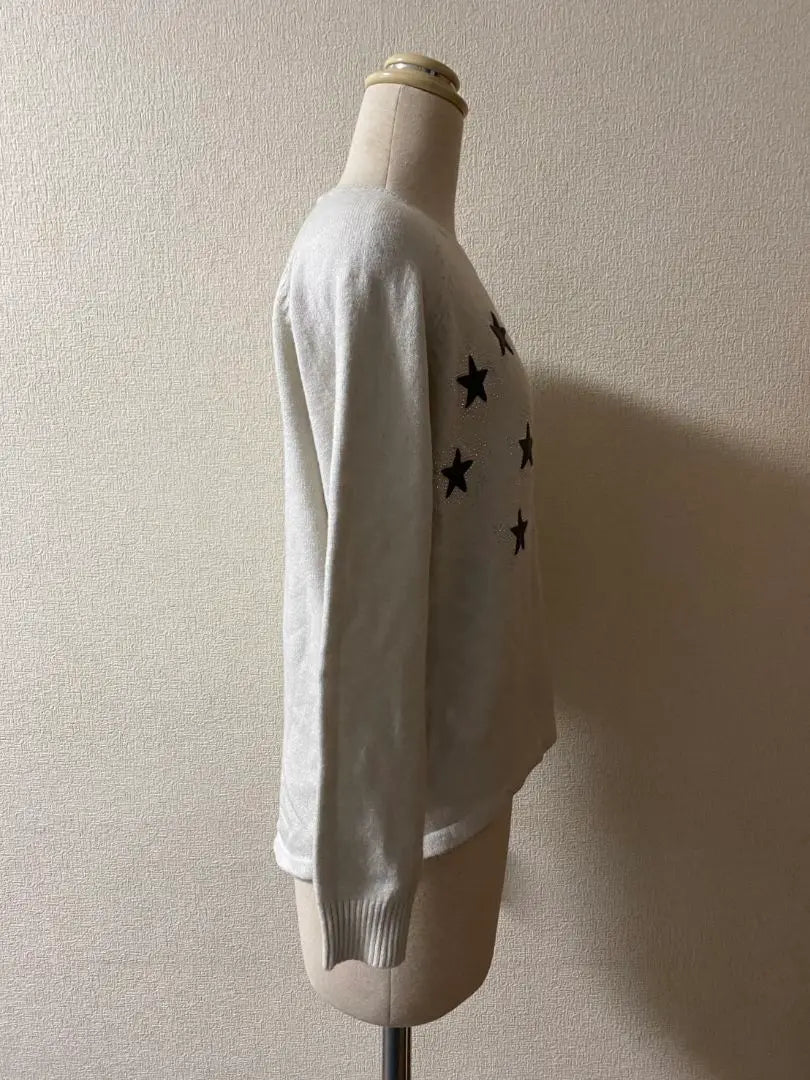 [New and unused] GRAND BLUE Women's Knit Sweater White Star Pattern