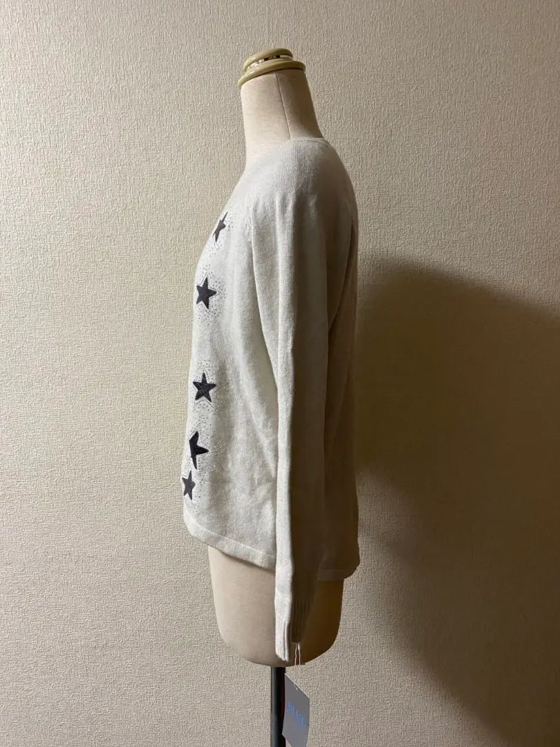 [New and unused] GRAND BLUE Women's Knit Sweater White Star Pattern