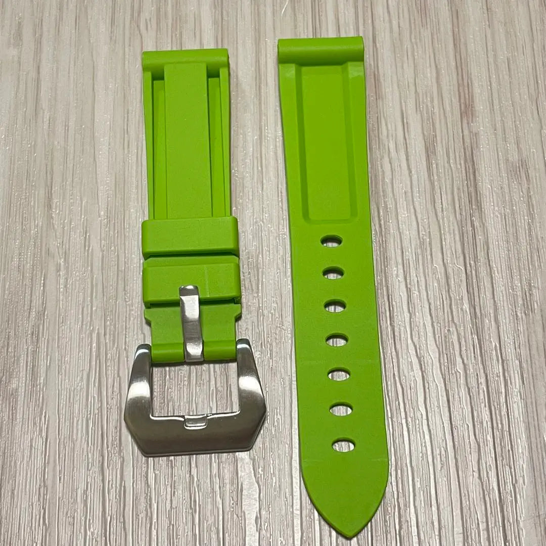 20mm Men's Premium Soft Rubber Watch Band H Type Waterproof Green