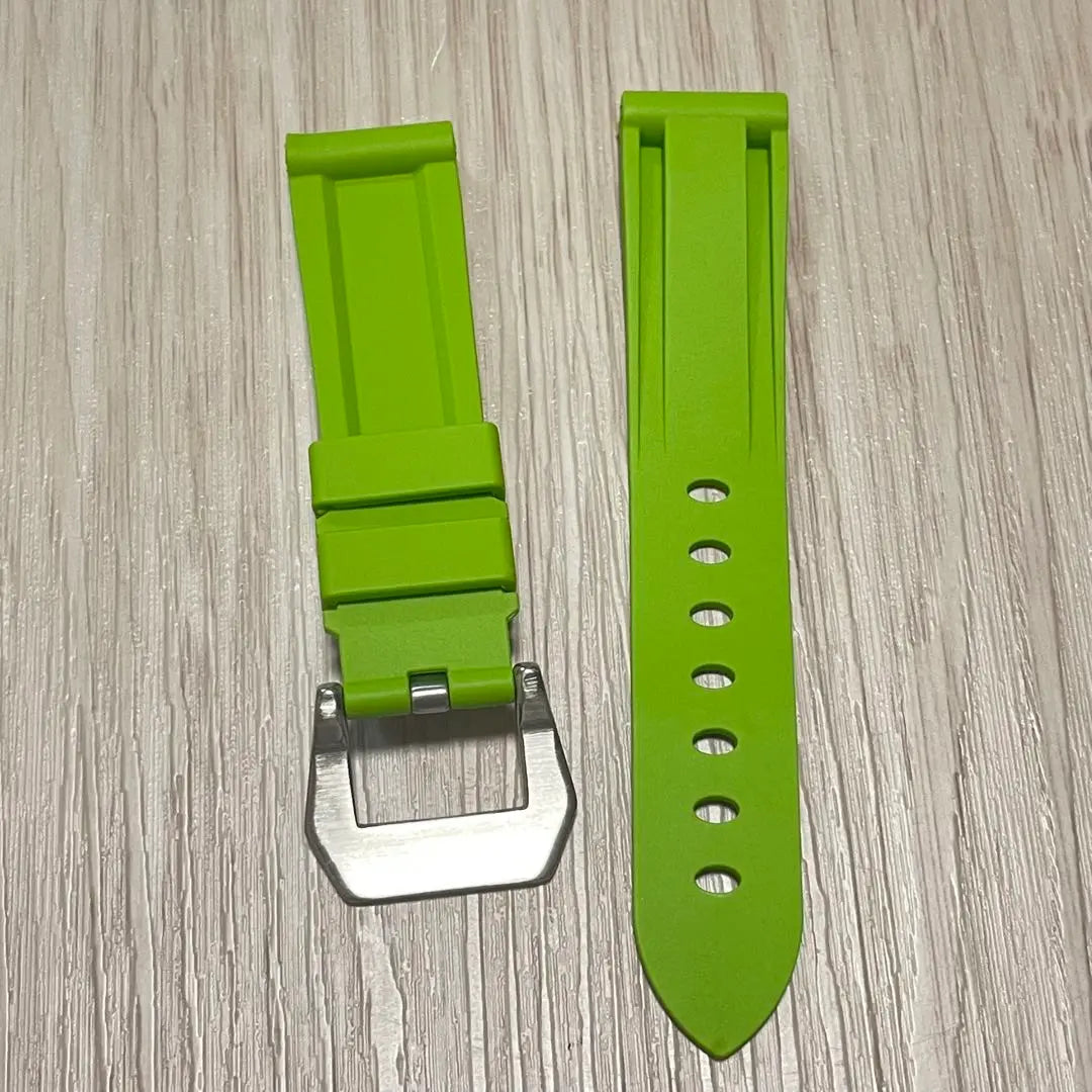 20mm Men's Premium Soft Rubber Watch Band H Type Waterproof Green