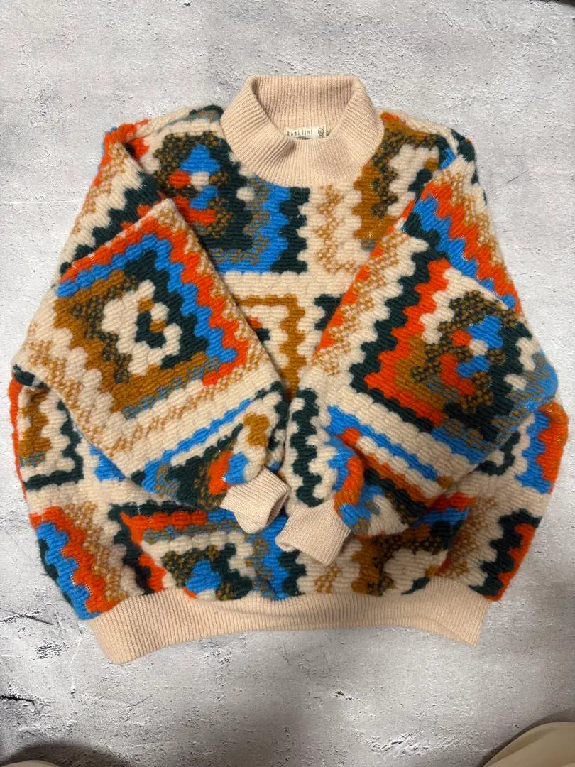 [Ramijini] Colorful geometric knit sweater 120-130cm