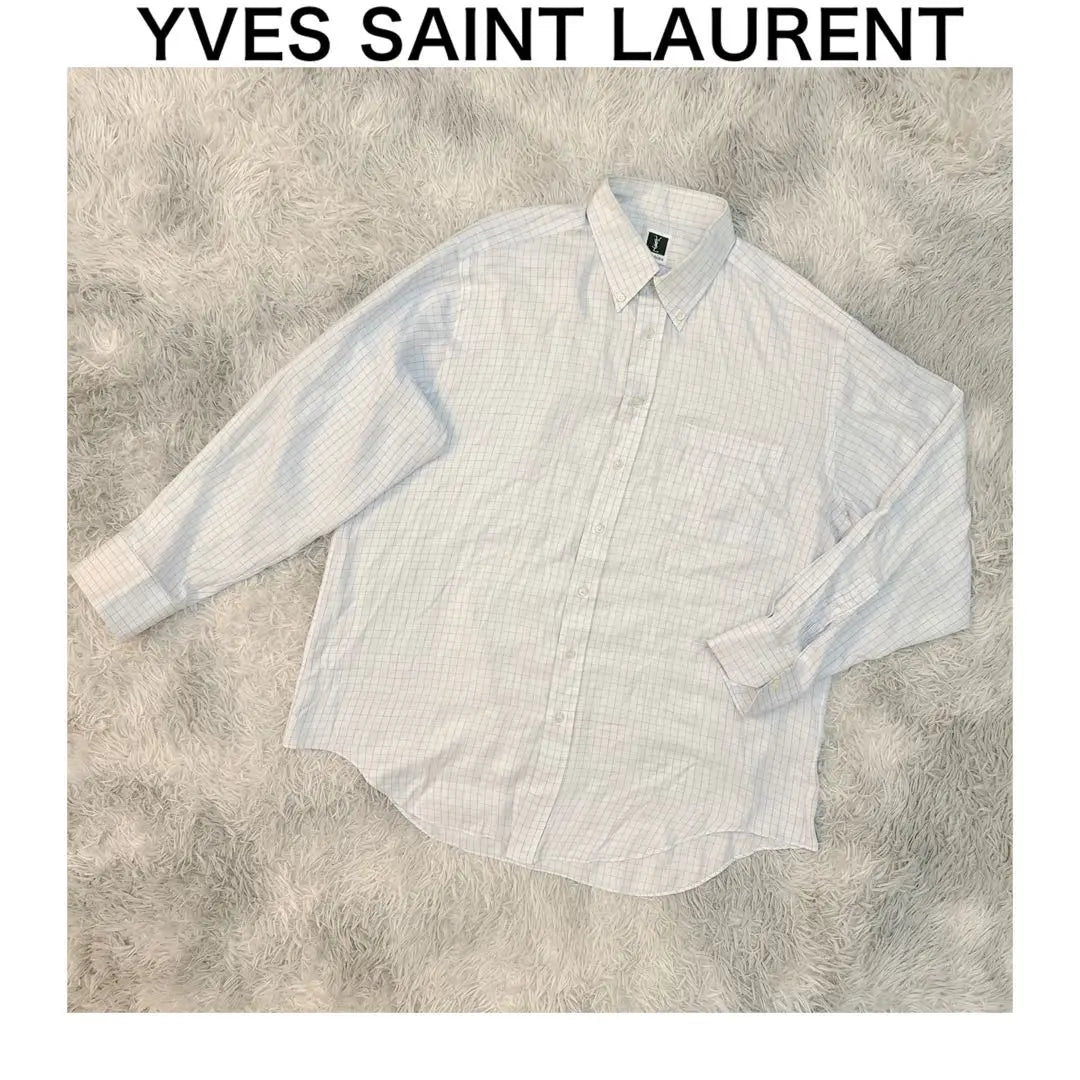 Yves Saint Laurent Men's Checkered Long Sleeve Shirt