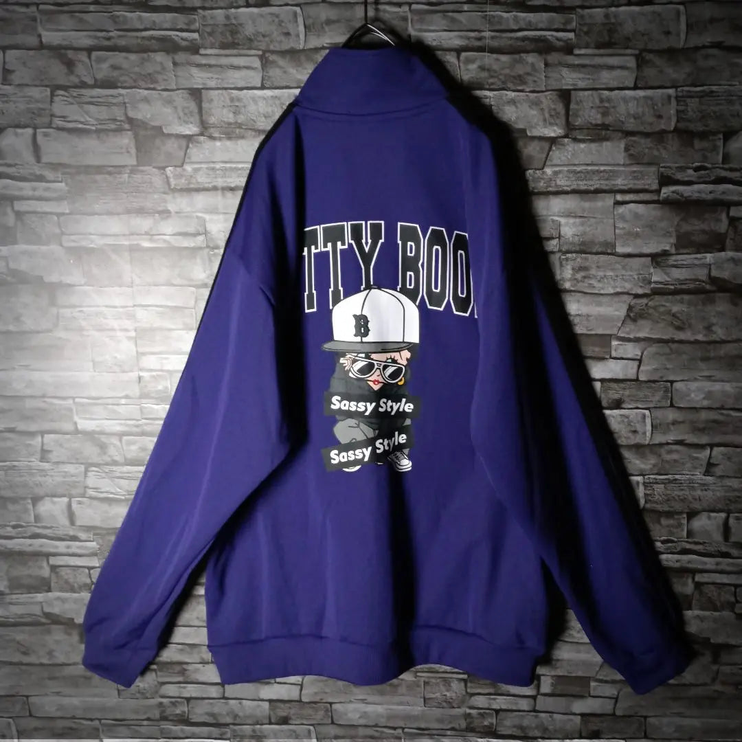 Betty Boop Oversized Jersey Betty Back Logo Embroidered Logo Loose