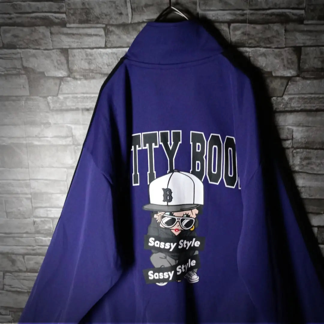 Betty Boop Oversized Jersey Betty Back Logo Embroidered Logo Loose