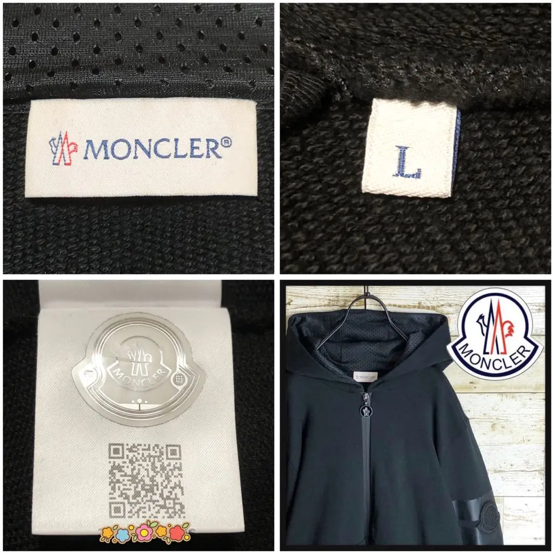 Parka MONCLER con placa de goma y logo en el brazo grande