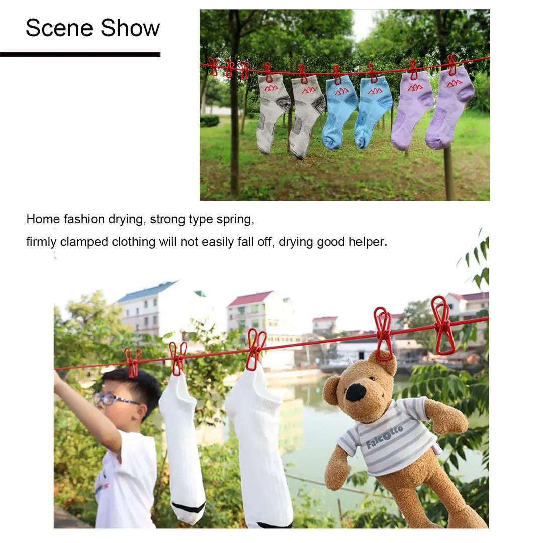 1 PCS Red Portable Travel Clothes Drying Windshield Travel Clothes Drying Retractable Elastic Washing (Red)