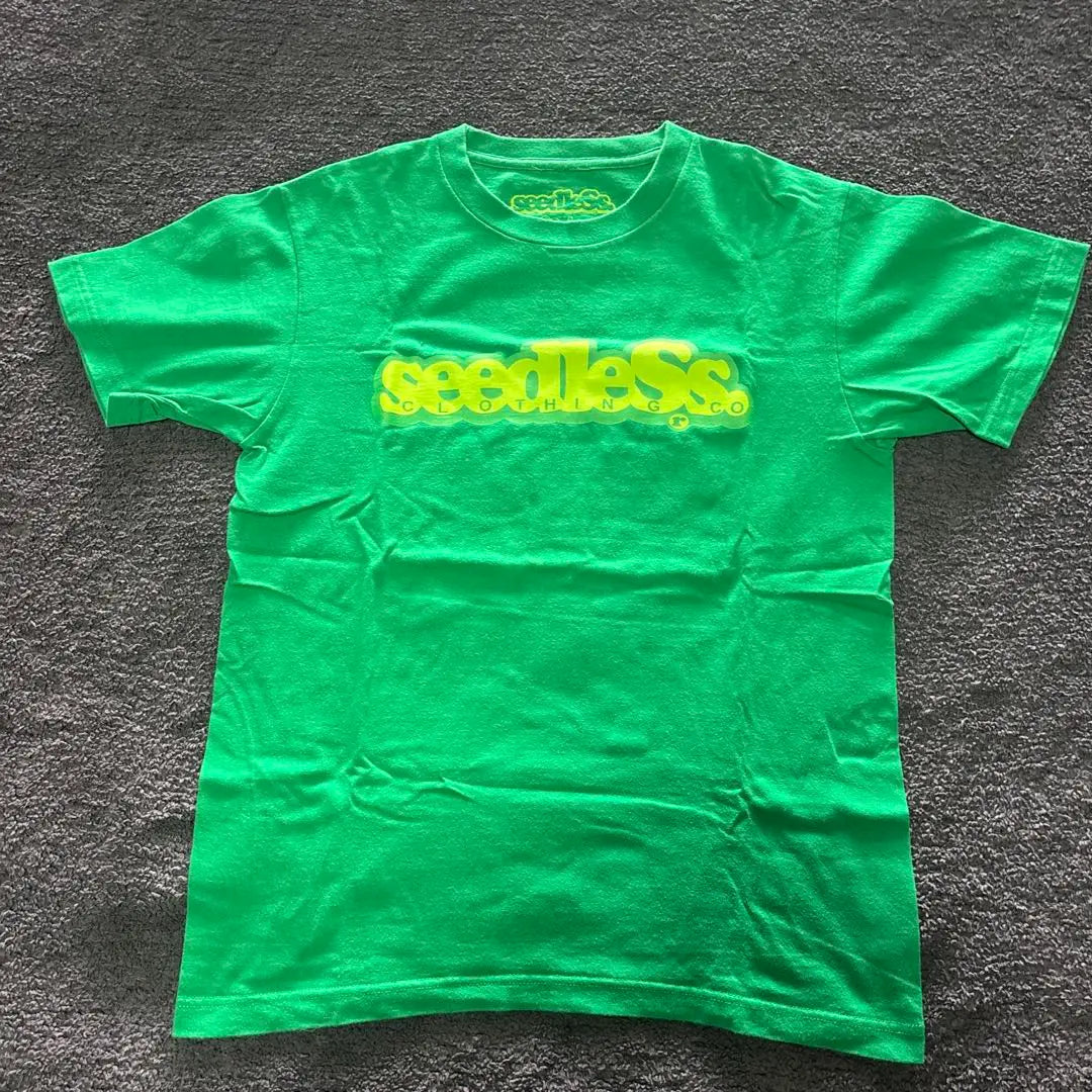 Seedless. Green T -shirt S size | seedleSs. グリーン Tシャツ Sサイズ