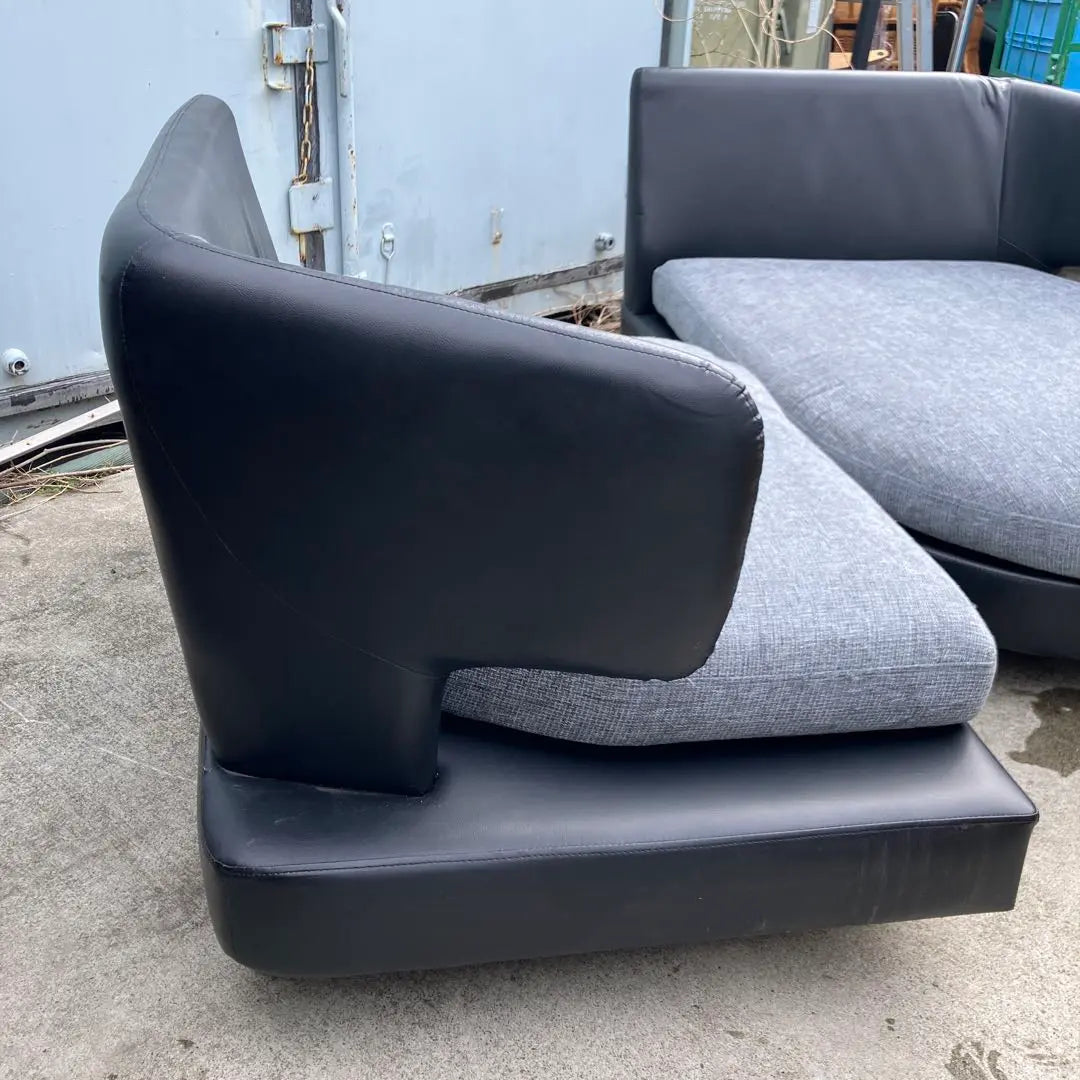 Scandinavian Retro 3 -seat Corner Sofa Sofa Bed Arm Chair Black | 北欧レトロ 3人掛けコーナーソファー ソファーベッド アームチェア ブラック