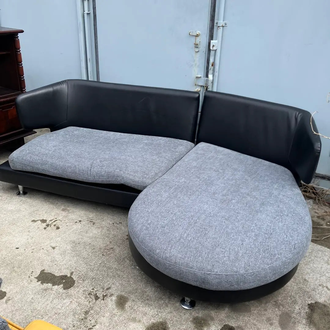 Scandinavian Retro 3 -seat Corner Sofa Sofa Bed Arm Chair Black | 北欧レトロ 3人掛けコーナーソファー ソファーベッド アームチェア ブラック