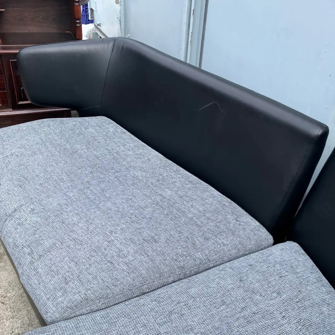 Scandinavian Retro 3 -seat Corner Sofa Sofa Bed Arm Chair Black | 北欧レトロ 3人掛けコーナーソファー ソファーベッド アームチェア ブラック