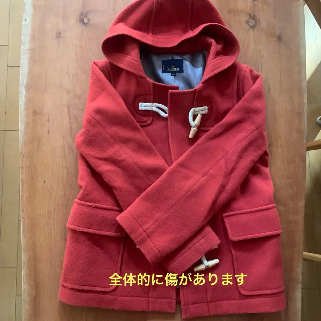 Lemminor Red Hooded Duffle Coat 38