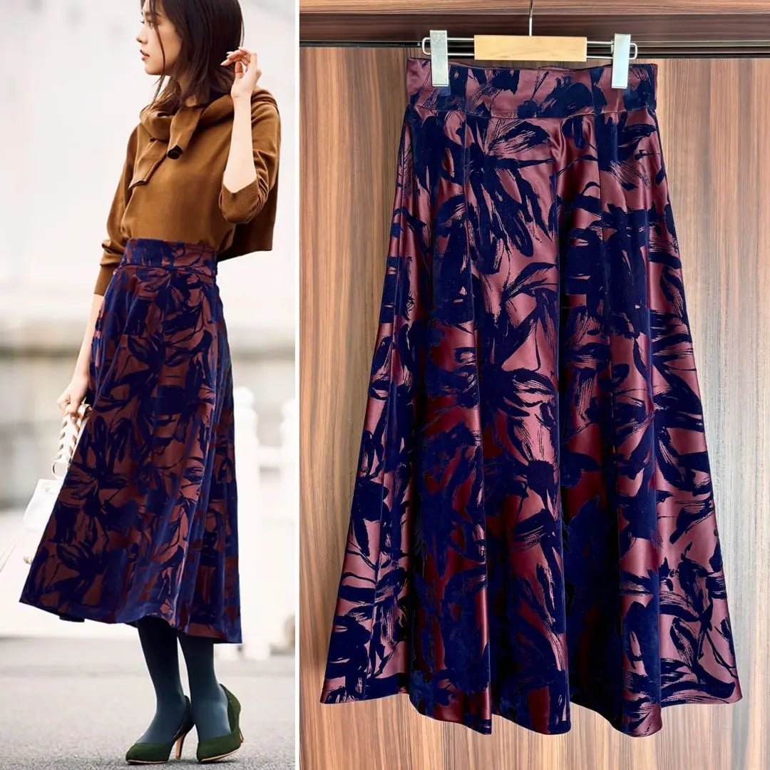 ★Jas Gritty★Flower jacquard skirt★Bordeaux 1★