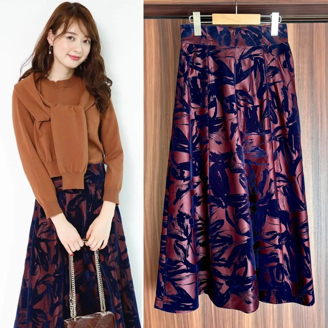 ★Jas Gritty★Flower jacquard skirt★Bordeaux 1★