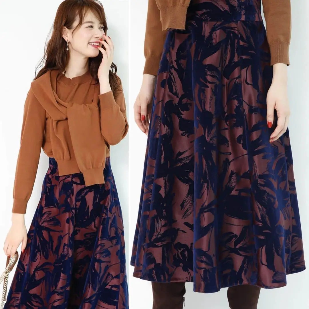 ★Jas Gritty★Flower jacquard skirt★Bordeaux 1★