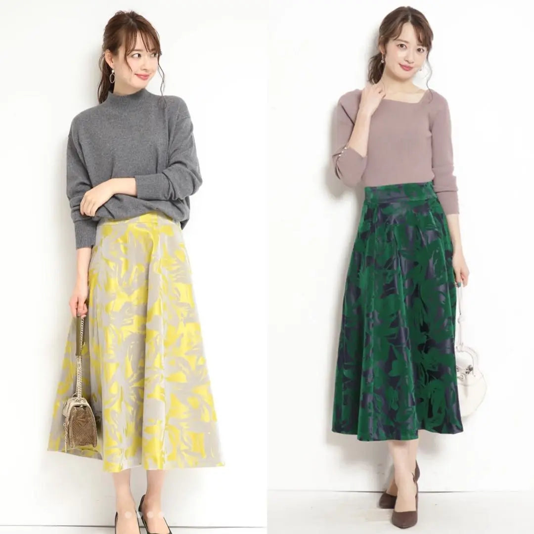 ★Jas Gritty★Flower jacquard skirt★Bordeaux 1★