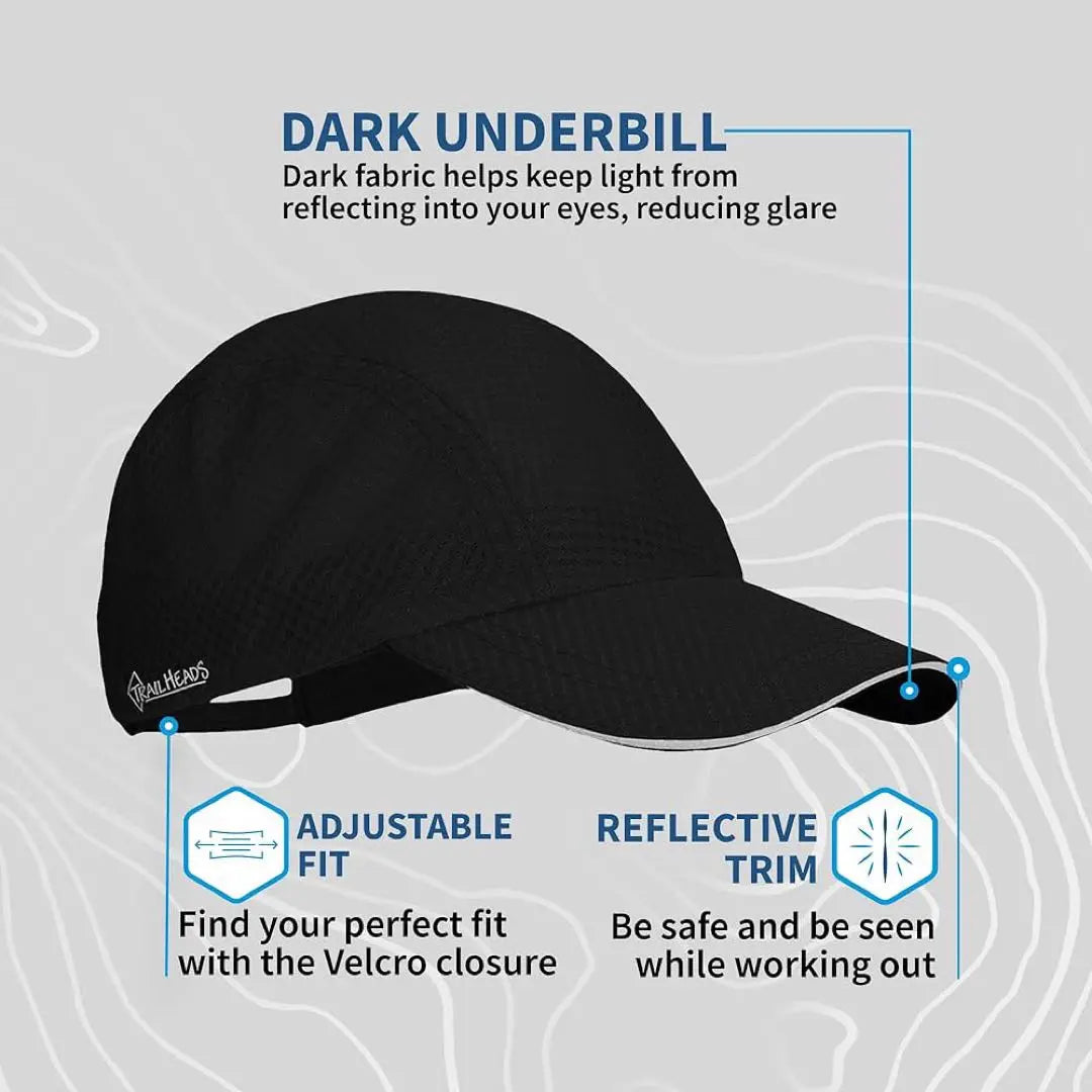 ❤️Solo un artículo❤️Gorra para correr TrailHeads para mujer, color negro