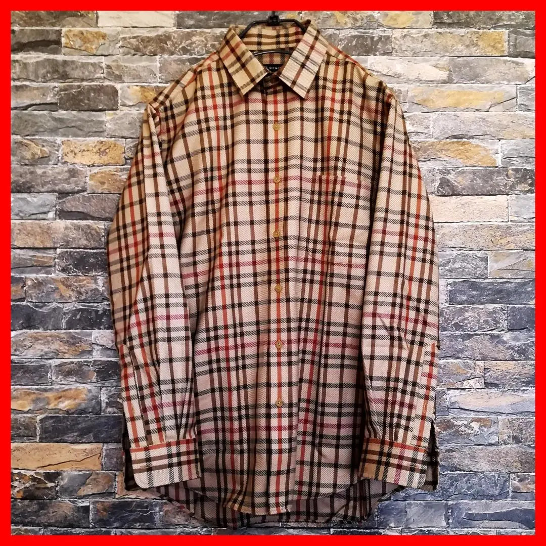 ⭐ "Brand new, unused" tartan check all-over pattern design shirt large long sleeve XL