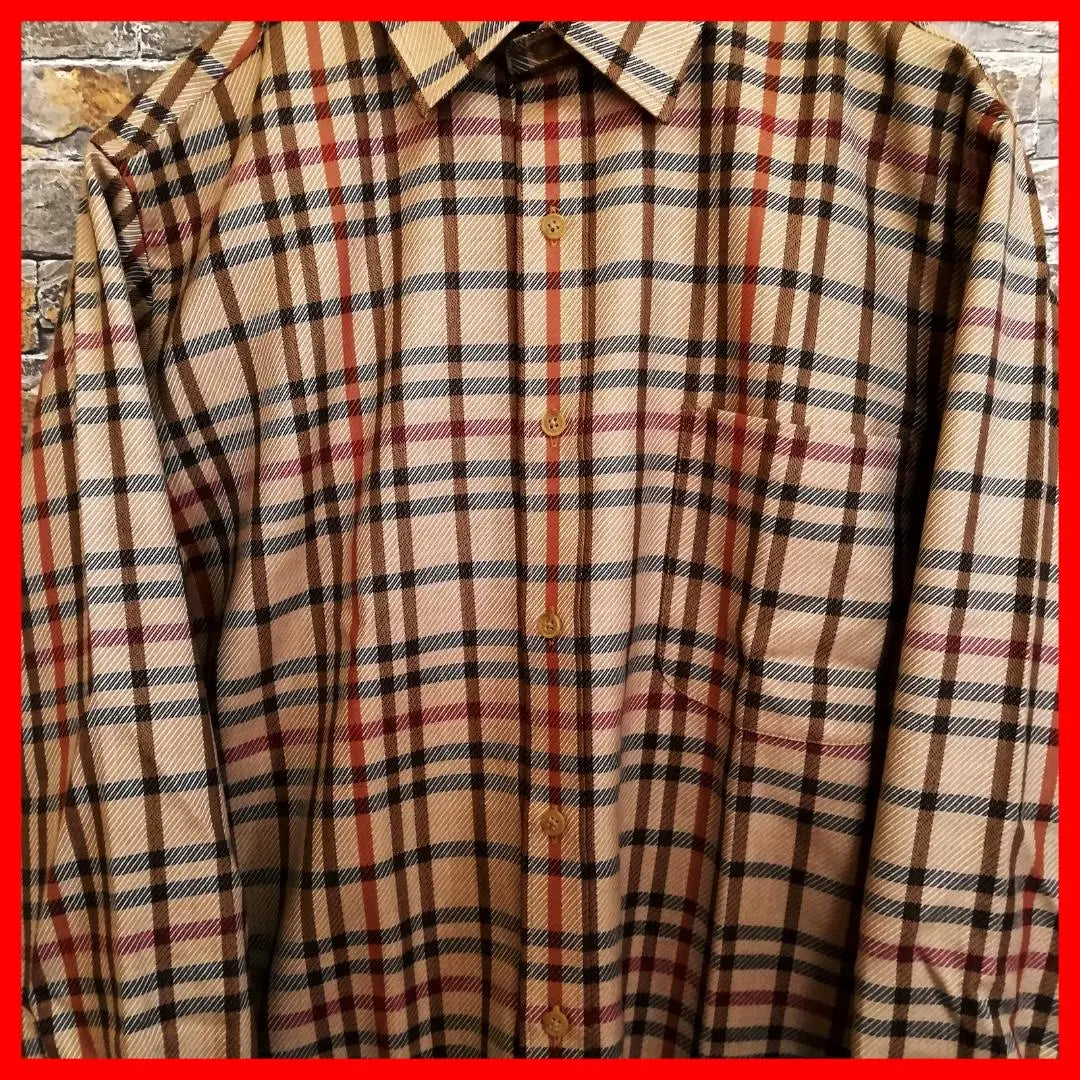 ⭐ "Brand new, unused" tartan check all-over pattern design shirt large long sleeve XL