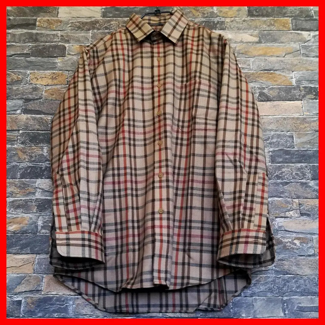 ⭐ "Brand new, unused" tartan check all-over pattern design shirt large long sleeve XL