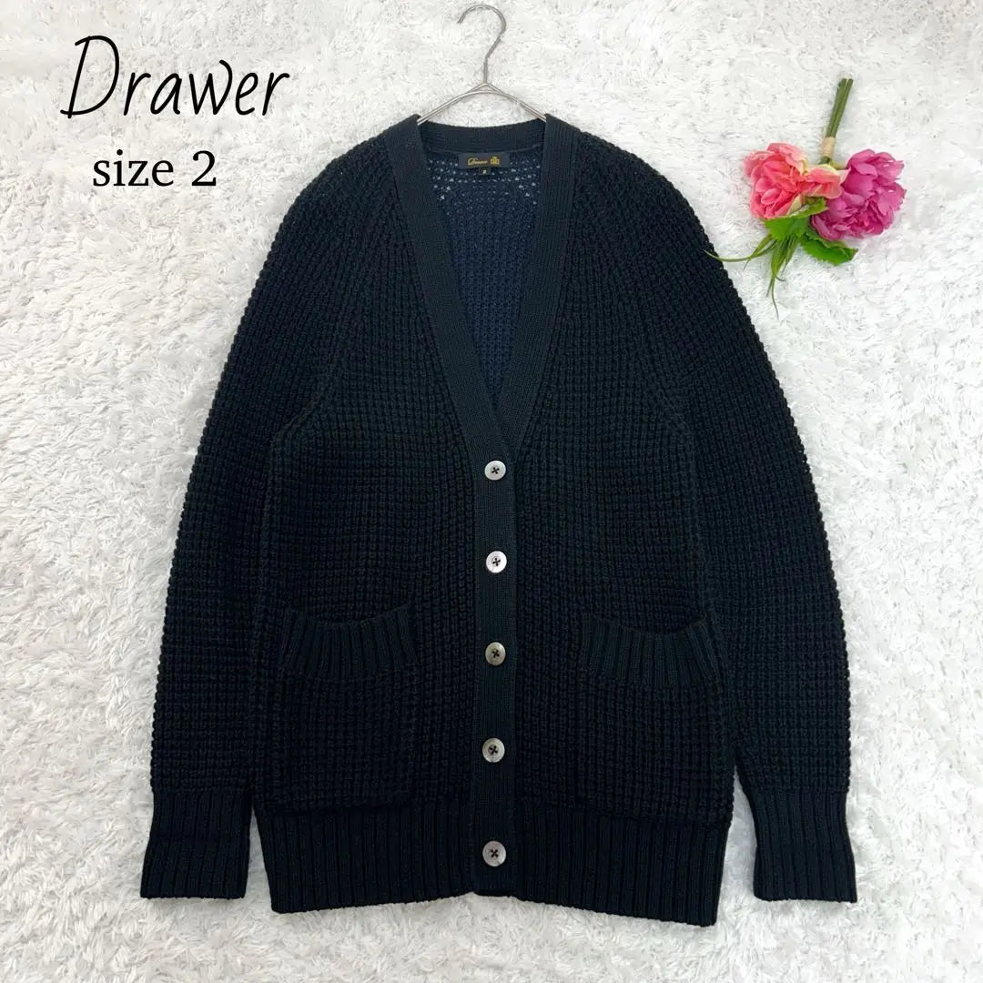 Superb condition ✨ Drawer knit cardigan thick black x navy bicolor M