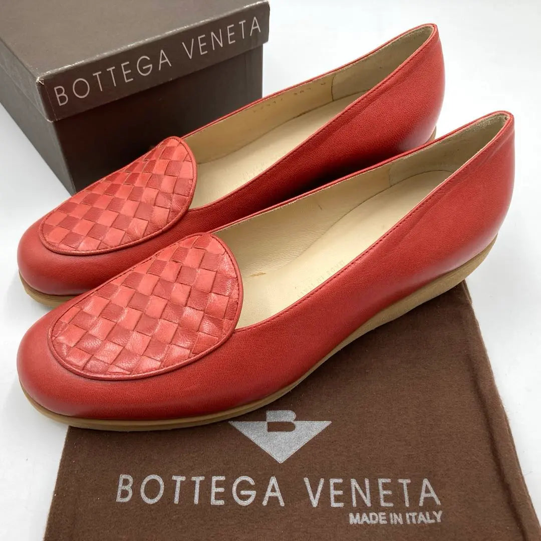 ⭐️Extremely beautiful⭐️ Bottega Veneta Leather Loafers 24.0cm Red