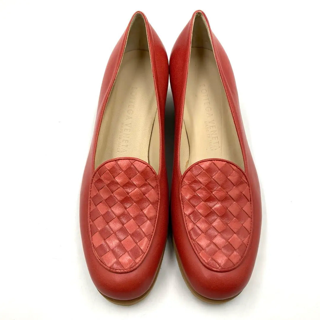 ⭐️Extremely beautiful⭐️ Bottega Veneta Leather Loafers 24.0cm Red