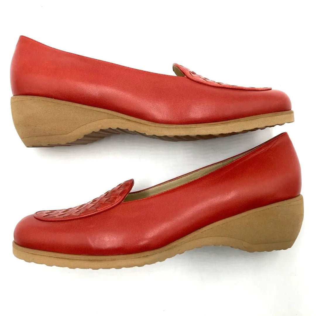 ⭐️Extremadamente hermosos⭐️ Mocasines de piel Bottega Veneta 24,0 cm en color rojo